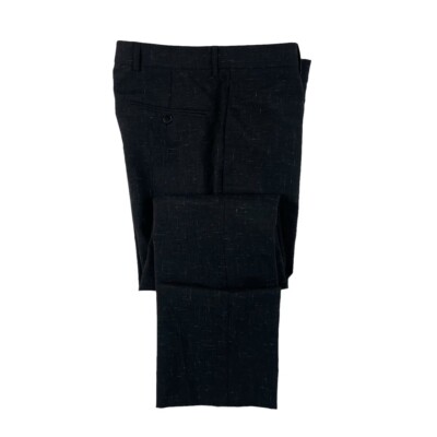 Sandro Paris Wool Mohair Black Patterned Woven Trouser Size 30x28+2