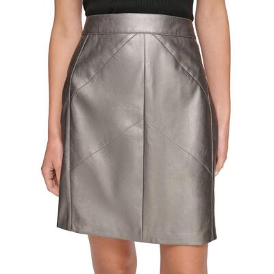 Женская юбка-карандаш с шевронным швом из искусственной кожи DKNY для вечеринок BHFO 3638