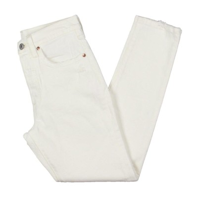 Женские джинсы Levis 501 White Denim с высокой посадкой до щиколотки 25/28 BHFO 4372