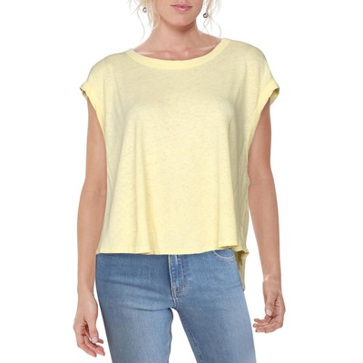

Errant Womens Ollie Linen Blend Solid Crewneck Casual Top Shirt BHFO 6104, Dandelion