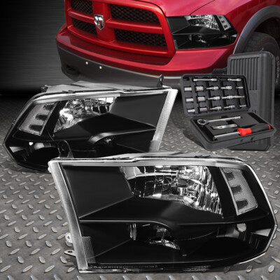 ДЛЯ 09-18 RAM 1500 2500 3500 ЧЕРНЫЙ КОРПУС ПРОЗРАЧНАЯ УГЛОВАЯ ЛАМПА ФАРЫ + НАБОР ИНСТРУМЕНТОВ