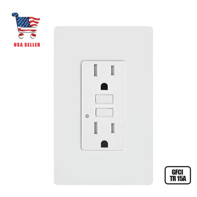 15A GFCI Receptacle Outlet, Tamper Resistant with LED Indicator, 125V ETL listed