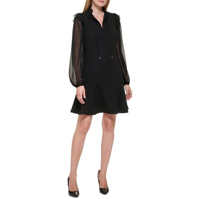 Женское черное прозрачное платье-сорочка длиной выше колена от Tommy Hilfiger 16 BHFO 5474