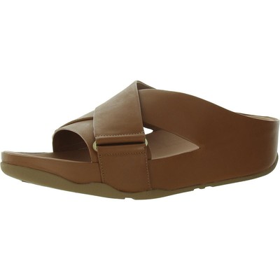 Женские босоножки-горки из коричневой кожи Shuv Fitflop, размер 11, средний (B, M), BHFO 9788