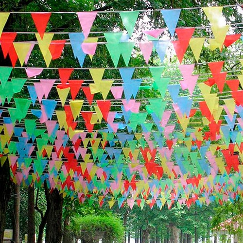 Fresh 80M Triangle Flags Bunting Banner Pennant Festival Wedding Party HE