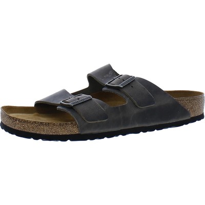 Мужские серые кожаные шлепанцы Birkenstock 46 Medium (D) BHFO 3205