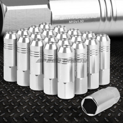 НАБОР ГАЕК JDM С ОТКРЫТЫМ КОНЦОМ ИЗ АЛЮМИНИЯ СЕРЕБРИСТОГО ЦВЕТА С 20 НАКОНЕЧНИКАМИ + АДАПТЕР M12X1,5 ДИАМЕТРОМ 20 ММ / ВЫСОТОЙ 60 ММ