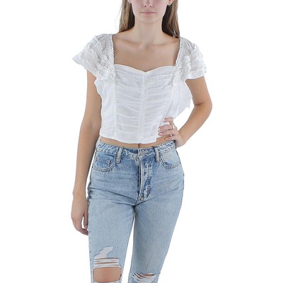 Женская белая хлопчатобумажная блузка-топ Free People M BHFO 2755