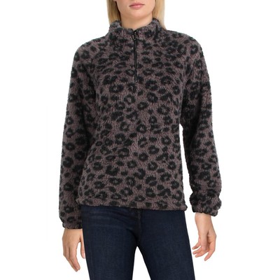 

2LIV Женская серая толстовка из искусственного меха с животным принтом 1/4 Zip Толстовка Loungewear  BHFO 2926, Gray/black