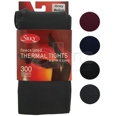 Ladies Fleece Thermal Tights Silky Warm Cosy 300 Denier M S L XL Plus Size Large