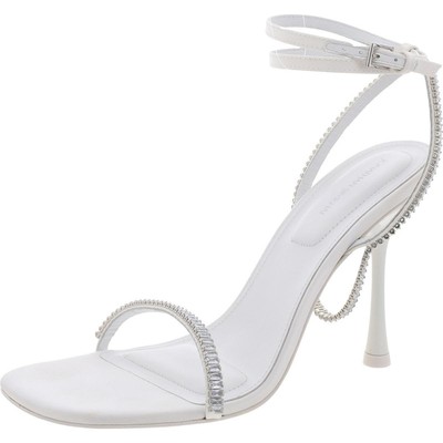 Женские туфли на каблуке с квадратным носком из белой кожи Luxon от Jonathan Simkhai, 39 BHFO 1912