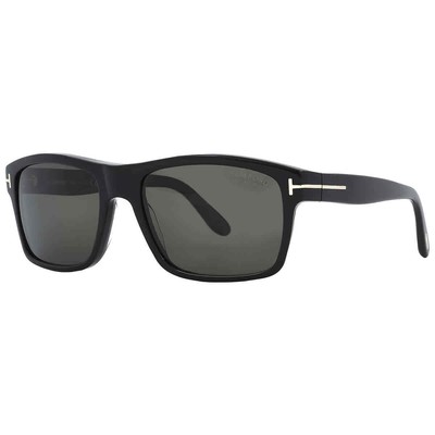 Pre-owned Tom Ford August Polarized Smoke Rectangular Men's Sunglasses Ft0678 01d 58 In Gray