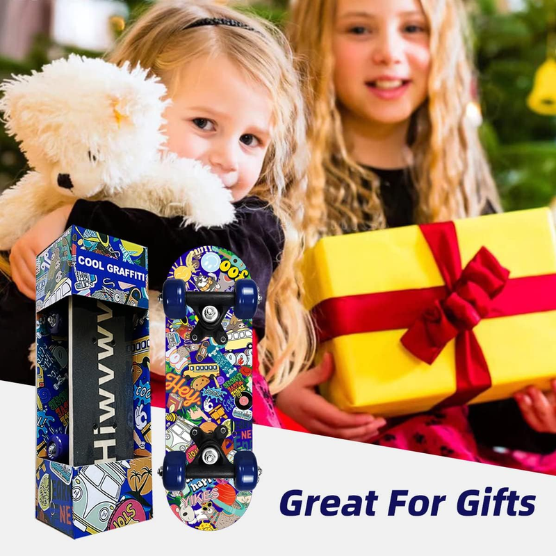 Kids Skateboard Mini Skateboard for Kids Beginners Toddlers Cruiser Skateboard w