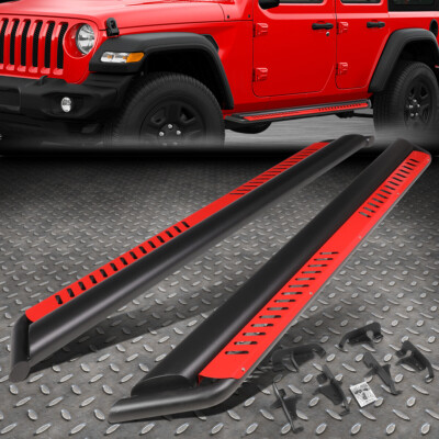 ДЛЯ 18-24 JEEP WRANGLER JL БОКОВАЯ ПОДНОЖКА NERF BAR с КРАСНОЙ ОТКИДНОЙ ПОДНОЖКОЙ