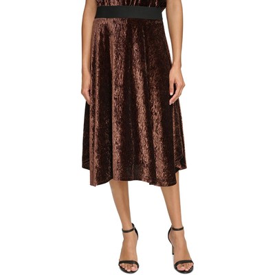 Женская бархатная длинная вечерняя юбка А-силуэта Calvin Klein BHFO 6481