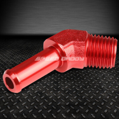 НИППЕЛЬ ДЛЯ ШЛАНГА С РАЗЪЕМОМ 1/4 NPT ОТ 45 ГРАДУСОВ ДО 3/8 НИППЕЛЬ ДЛЯ ШЛАНГА С КРАСНОЙ АЛЮМИНИЕВОЙ ОТДЕЛКОЙ