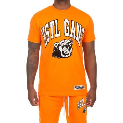 

Мужская вязаная футболка с коротким рукавом Hustle Gang Safety Orange Gumball