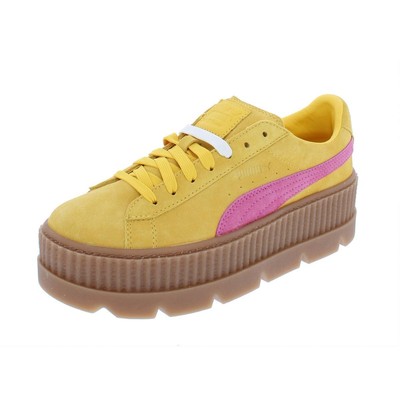

Женские кожаные кроссовки Fenty Puma by Rihanna с тиснением BHFO 8286, Lemon/carmine/vanilla ice, Cleated Creeper