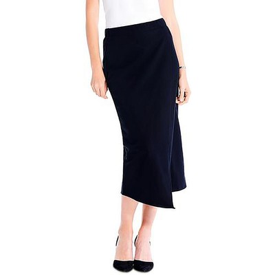 Женская черная асимметричная офисная юбка до колена с запахом Petites PL BHFO 9291 от Nic + Zoe