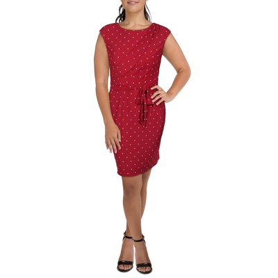 

Lauren Ralph Lauren Женское красное мини-платье в горошек с пышной юбкой  BHFO 2118, Red polka dot