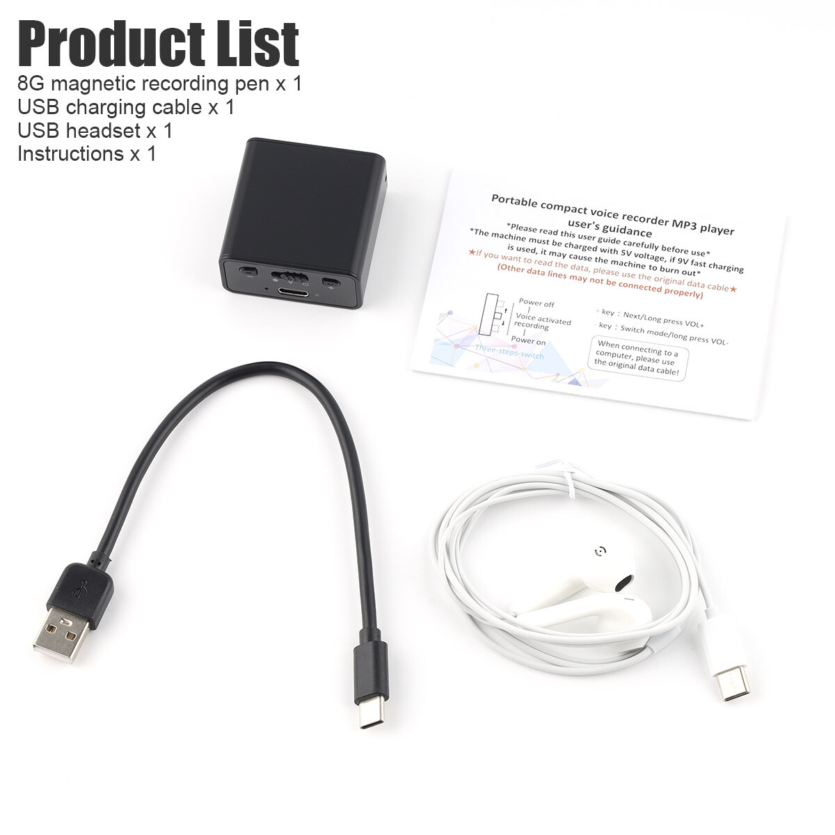 185Hr Mini MP3 Spy Recorder Voice Activated Dictaphone Audio Recording Device US