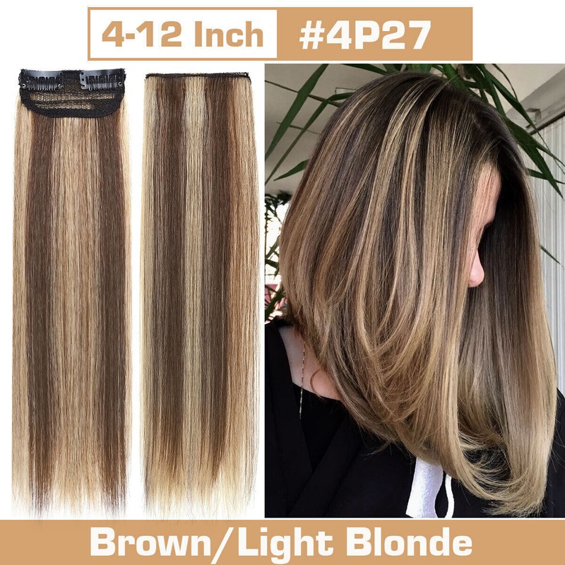 CLEARANCE One Piece Mini Hair Pad Clip In 100% Human Remy Hair Extensions Blonde