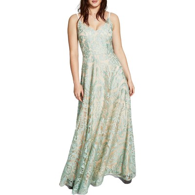 

Женское синее длинное вечернее платье Speechless с вышивкой  BHFO 5754, Nude/mint