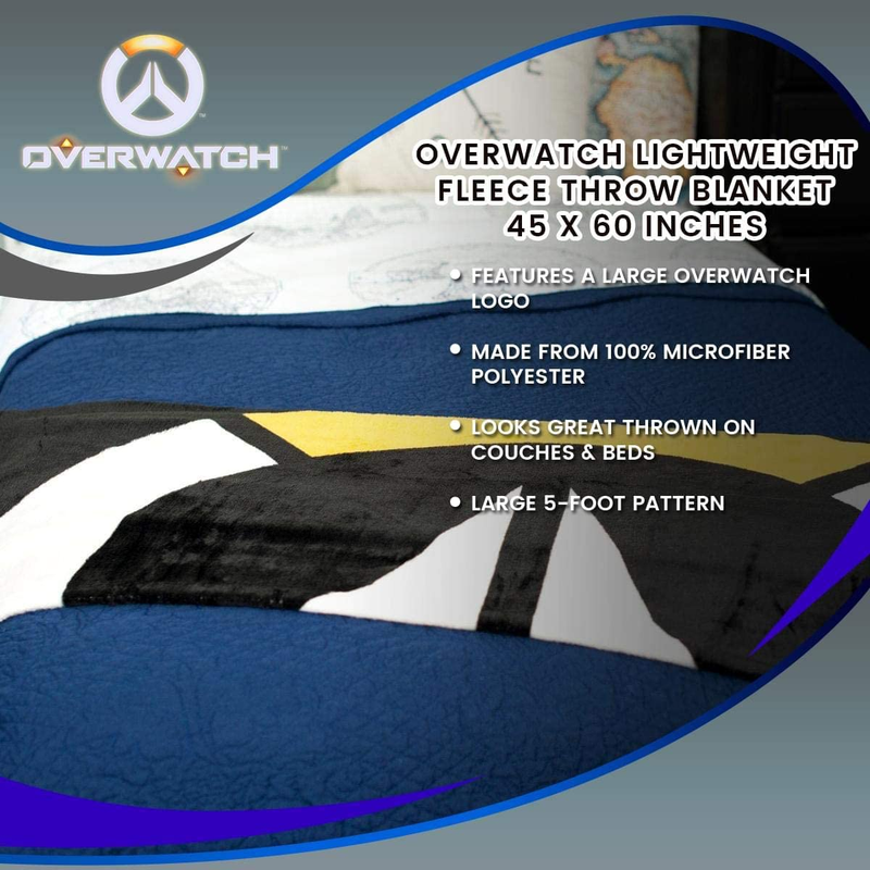 Overwatch Fleece Blanket - Licensed Blizzard Merchandise - Novelty Bedding Acces