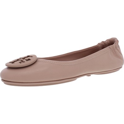 Tory Burch Womens Minnie Travel Napa Leather Ballet Flat Beige Size 6