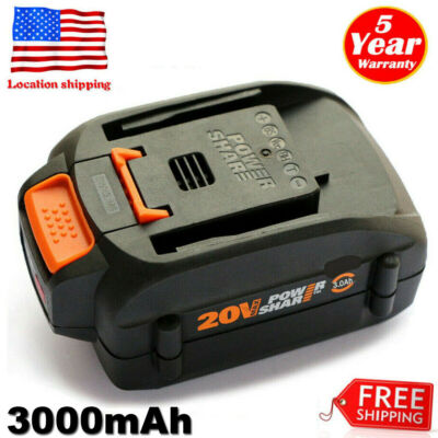 4)20V 6.0Ah WA3578 Max Lithium Battery for Worx POWER SHARE Hedge Trimmer Blower