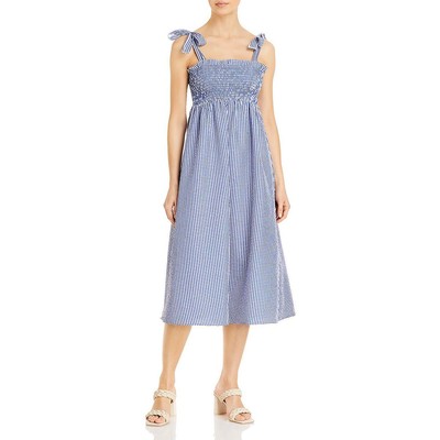 

Женское темно-синее летнее платье миди в мелкую клетку Ava + Esme  BHFO 6865, Navy/white