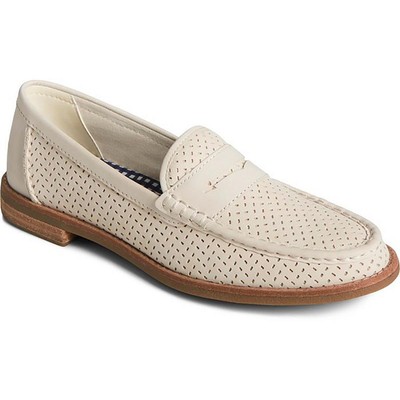 Женские мокасины Sperry Seaport Penny цвета слоновой кости Penny Loafers 9.5 Medium (B,M) BHFO 9595