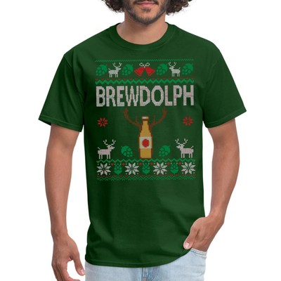 Brewdolph Funny Ugly Christmas Design Men's T-Shirt