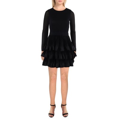 Alice and Olivia Womens Chara Black Tiered Cocktail And Party Dress 8 BHFO 3852