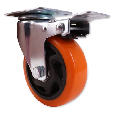 100mm duty trolley swivel braked castor