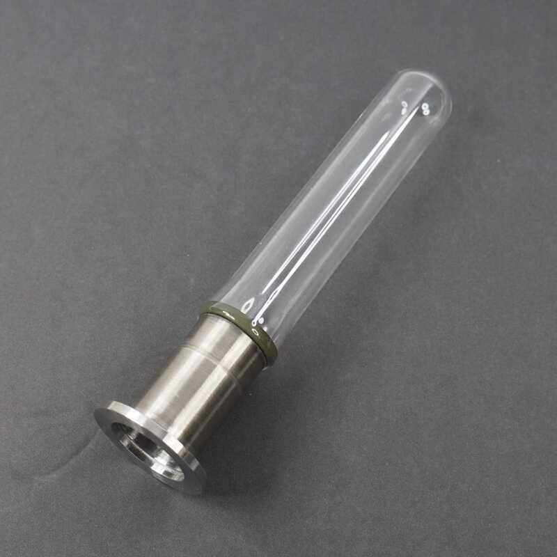 1" Diameter Closed Domed Pyrex Tube With Nw25/kf25 Flange, Non-magnetic