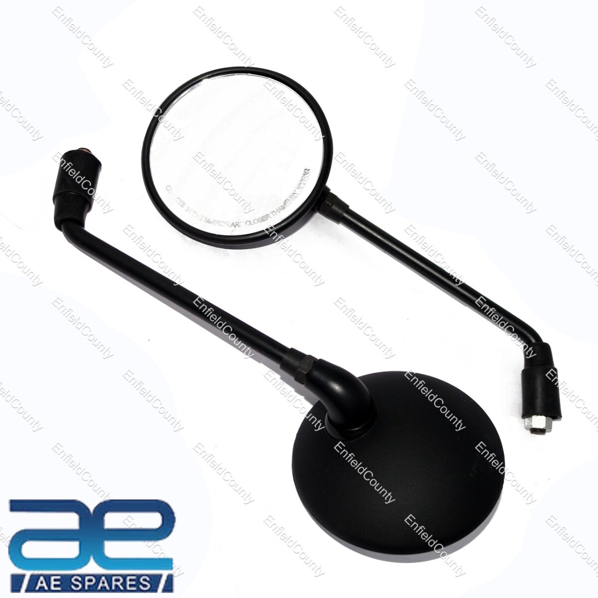FOR ROYAL ENFIELD BULLET CLASSIC 350 500cc SIDE REAR MIRROR SET MATT BLACK  