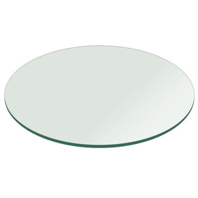 1/2'' Inch Thick Clear Tempered Round Glass Table Top with Flat Polished Edge