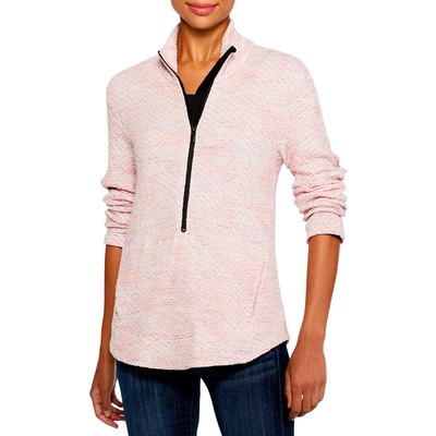 

Nic + Zoe Womens Zip It Up Текстурированный пуловер на молнии 3/4 с принтом Spacedye BHFO 1627, Pink multi