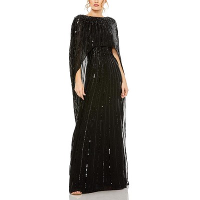 Mac Duggal Womens Black Embellished Formal Evening Dress Gown 8 BHFO 3236