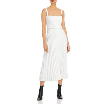 

Женское белое платье-футболка миди без рукавов со складками Proenza Schouler  BHFO 3365, Off white