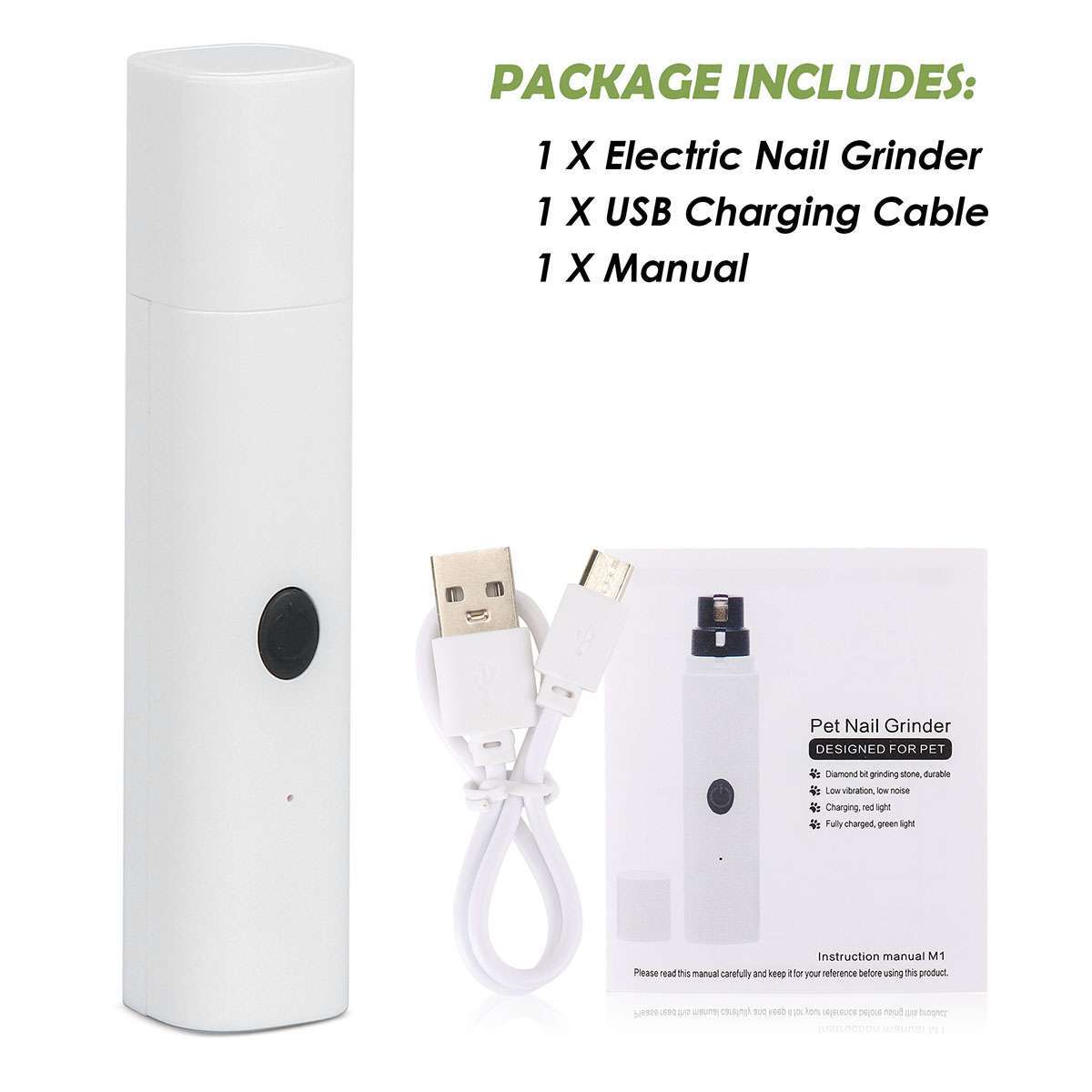 Electric Dog Cat Nail Grinder Pet Trimmer USB Charge Clipper Professional New