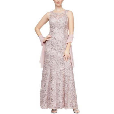 

Alex Evenings Женское розовое вечернее платье с вышивкой Petites  BHFO 3424, Blush