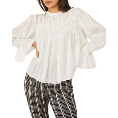 

Женская белая прозрачная рубашка Free People Kelsey, крестьянская топ-блузка  BHFO 0369, Белый