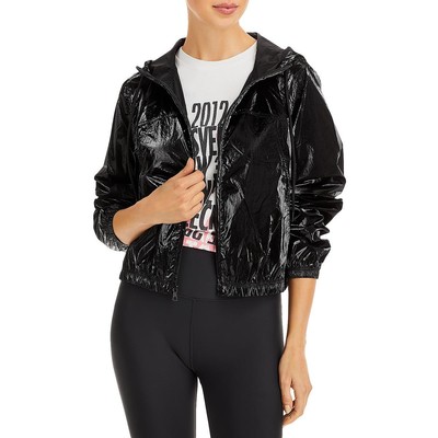 Женская черная укороченная куртка-ветровка Aqua для улицы с длинным рукавом XS BHFO 5814