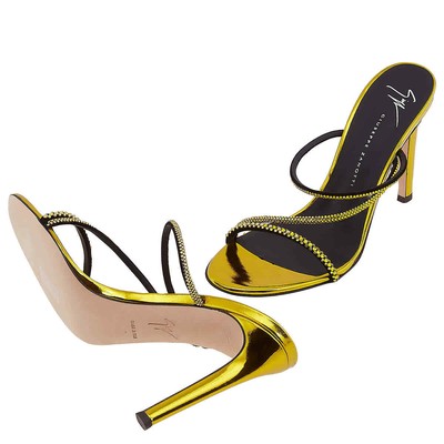 Pre-owned Giuseppe Zanotti Quiet 105 Julianne Embellished Mules In Check Description