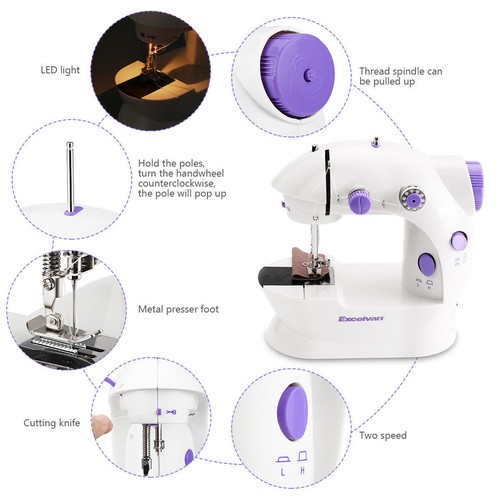 US Portable Desktop Mini Electric Sewing Machine Hand Held Household Home Tailor