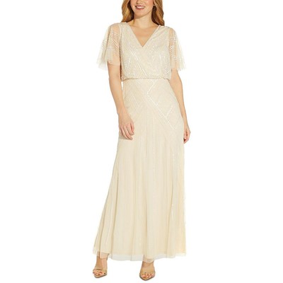 Adrianna Papell Женское белое макси-вечернее платье с вырезом лодочкой 4 BHFO 8595