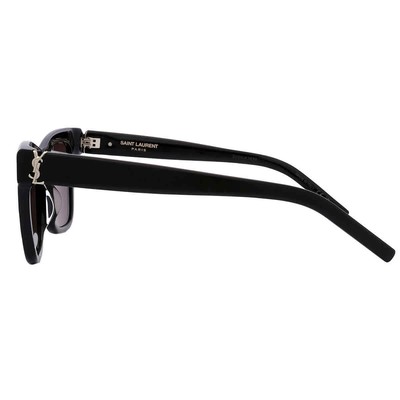 Pre-owned Saint Laurent Black Butterfly Ladies Sunglasses Sl M106 001 52 Sl M106 001 52 In Gray