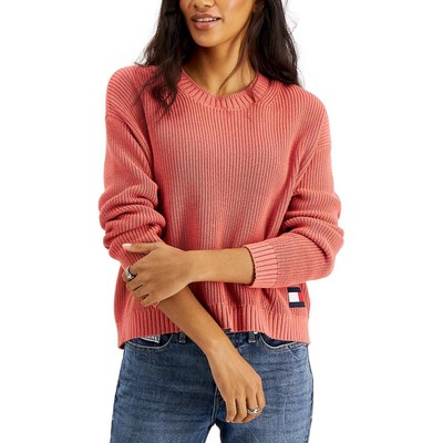 

Tommy Jeans Женская розовая вязаная уютная рубашка-свитер в рубчик  BHFO 3080, Faded rose